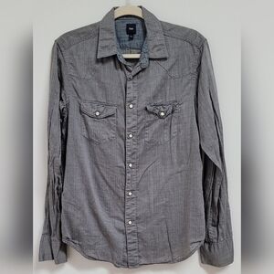 Vintage GAP L/S Gray Western Style Shirt Size Small
